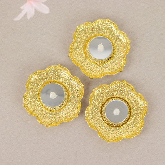 3 Metal 5 in Plum Blossom Votive Candle Holders Centerpieces