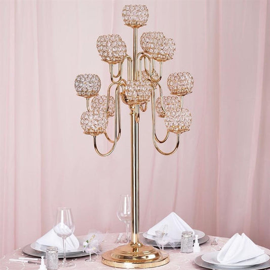 40" tall Crystal Beaded Candle Holder Candelabra Wedding Centerpiece