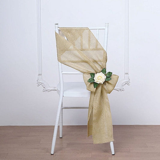 5 pcs 6x108 in Faux Burlap Chair Sashes