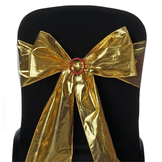 5 pcs Shiny Metallic Tissue Lame Chair Sashes