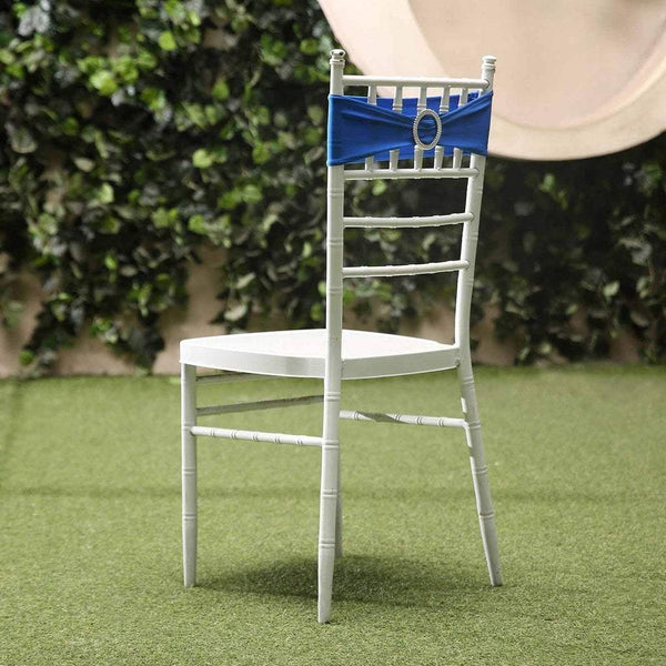 5 pcs Spandex Chair Sashes with Silver Round Buckle