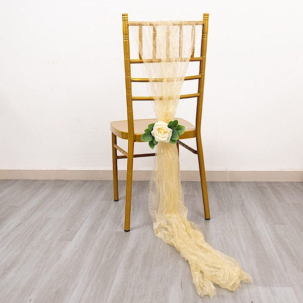 5 Crinkled Sheer Organza Chair Sashes