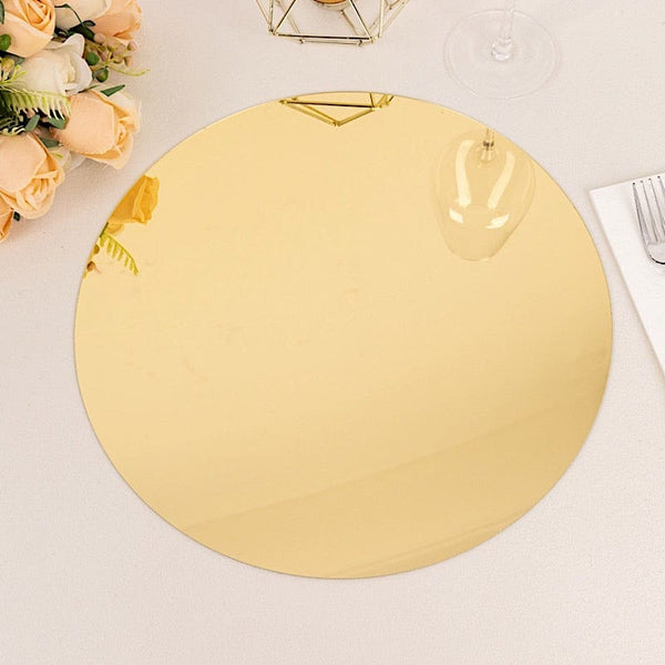 10 Plastic 13" Mirror Decorative Round Charger Plates