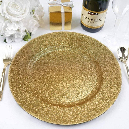 6 pcs 13" Glitter Round Charger Plates
