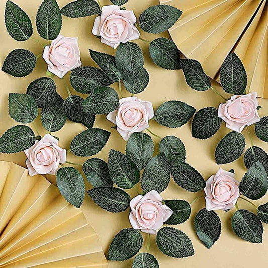 24 2 in Artificial Mini Foam Roses Flower Stems