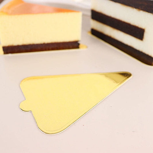 50 Gold 5 in Metallic Triangle Mini Cake Boards Disposable Dessert Trays
