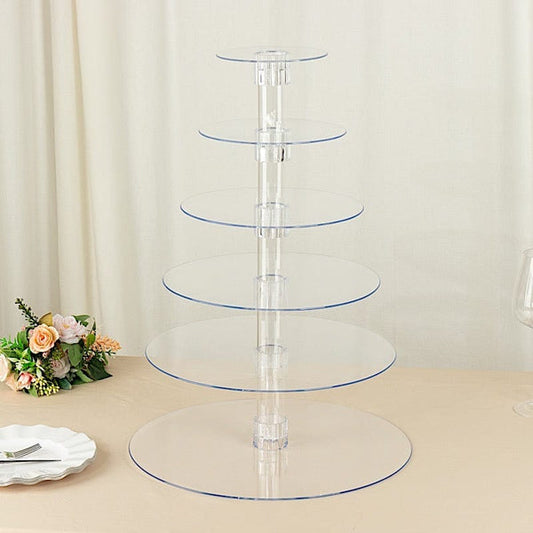 6 Tiers 22 in Clear Acrylic Cupcake Stand Set