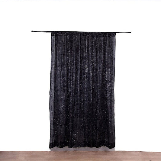 8x8 feet Metallic Fringe Polyester Backdrop Curtain Panel