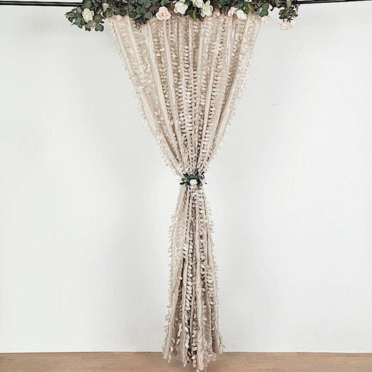 8x8 feet Leaf Petal Taffeta Curtain Panel Photography Backdrop Drape