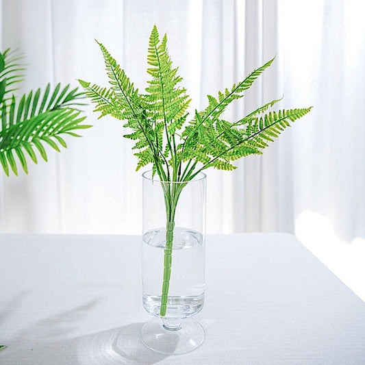 2 Green 19 in Artificial Boston Fern Leaves Faux Greenery Stems