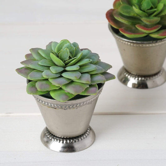 2" tall Silver Metal Small Mint Julep Cup Mini Vase Candle Holder