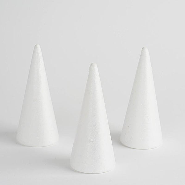 24 pcs 6" White Foam Cones