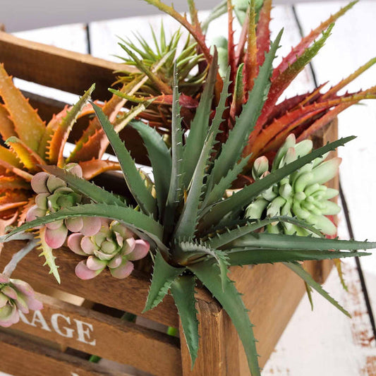 3 pcs 12" Assorted Aloe Artificial Succulent Picks Sprays Stems