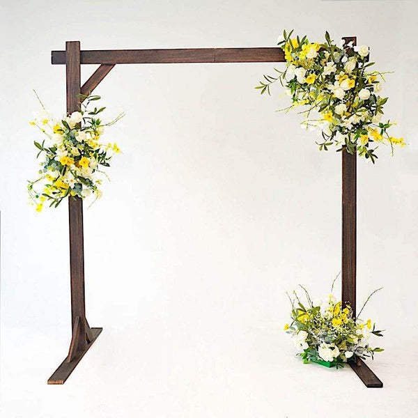 7 feet Dark Brown Wood Backdrop Stand Square Wedding Arch