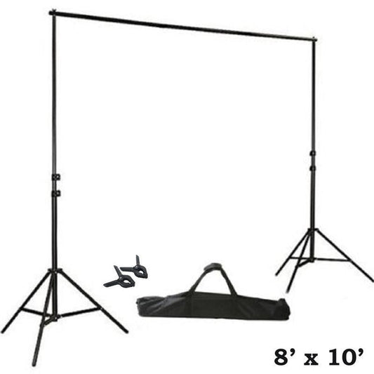 8 feet x 10 feet Black Photo Crossbar Backdrop Stand Kit