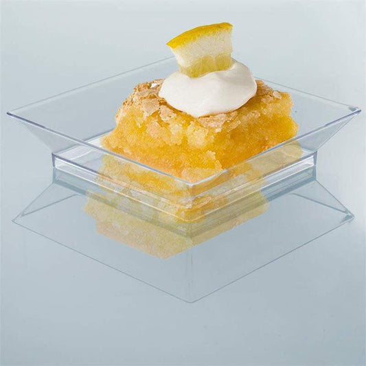10 pcs 4" Disposable Square Clear Plastic Dessert Plates
