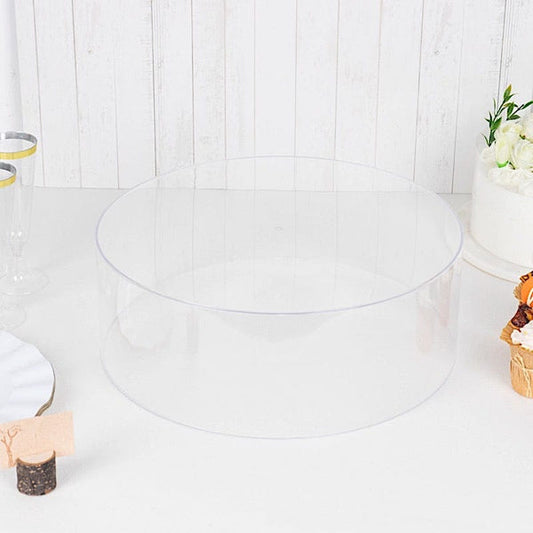 Clear Round Acrylic Cake Stand Display Box Pedestal Riser