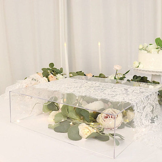18x18 in Acrylic Display Box Cake Stand Centerpiece Pedestal Riser