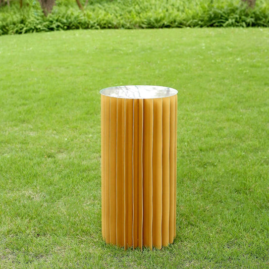 Gold Folding DIY Accordion Pillar Cardboard Display Stand Pedestal Box