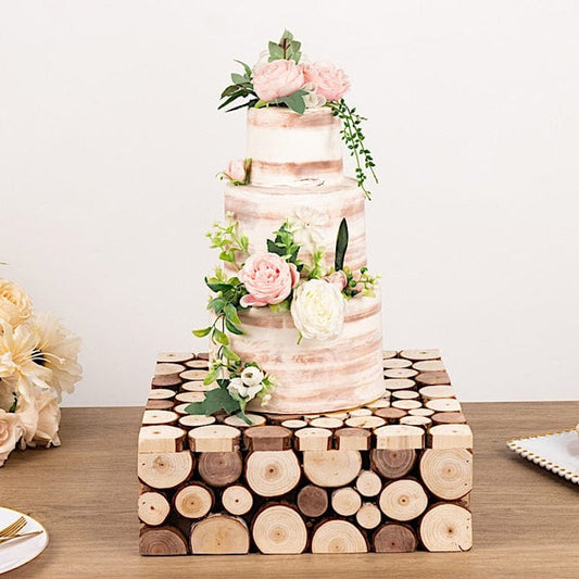 Natural Wooden Cake Stand Square Design 14"x14"