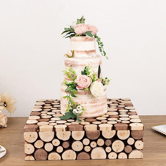 Natural Wooden Cake Stand Square Design 18"x18"