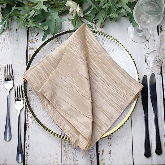 5 Crinkled Accordion Taffeta Dinner Table Napkins