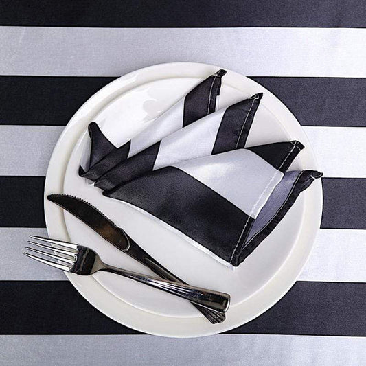 5 pcs 20x20 in Stripes Satin Table Napkins