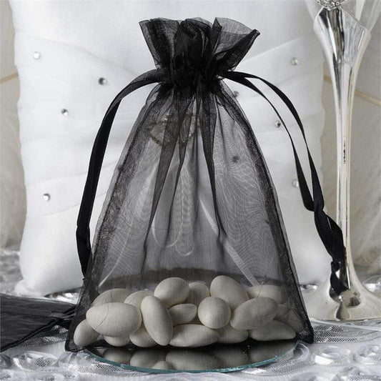 10 pcs 5x7" Sheer Organza Favor Bags with Pull String