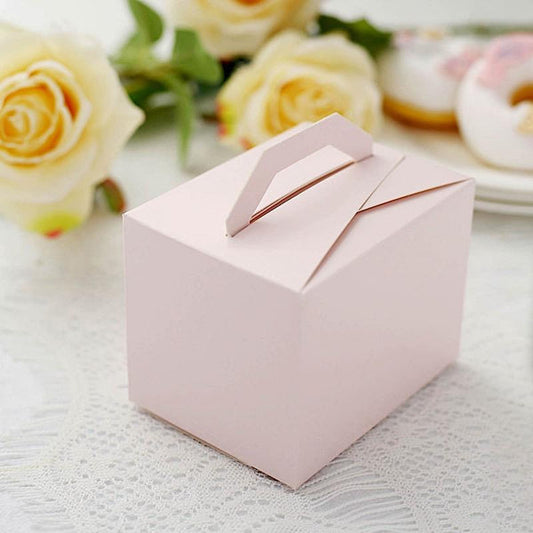 100 pcs 4"x3"x3" Wedding Favors Tote Boxes with Handles