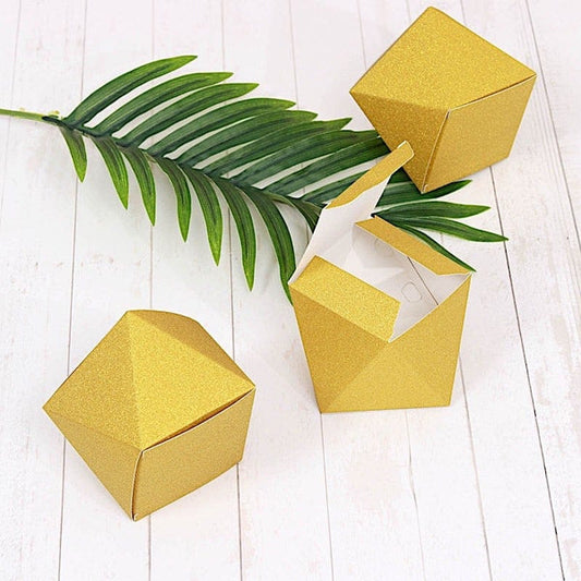 25 pcs 4 in Glittered Geometric Party Favor Gift Boxes