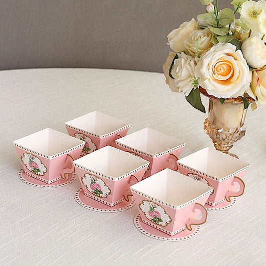 25 Gift Boxes 4 in Mini Teacup with Saucer Favor Holders