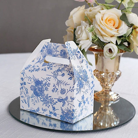 25 Floral Printed Tote Gift Boxes Party Favor Holders
