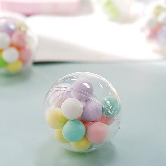 12 Clear 3 in Round Mini Balls Orb Favor Holders
