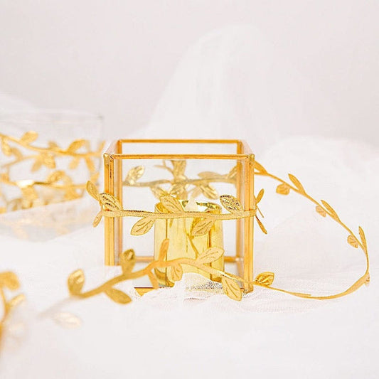 67 feet Gold Leaf Ribbon Trim Artificial Vines Craft Leaves
