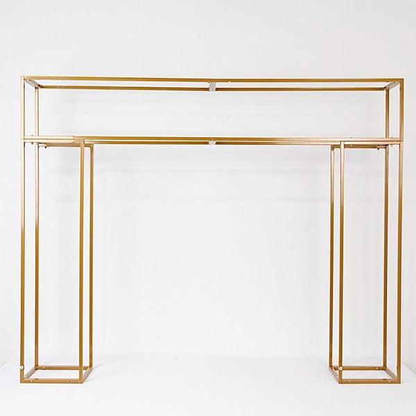 Gold 5 ft Tall Rectangular Double Frame Table Top