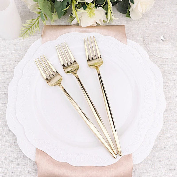 24 Heavy Duty Plastic Forks 8 in Disposable Cutlery