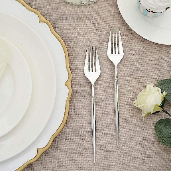 24 Metallic 8 in Plastic Forks Disposable Cutlery