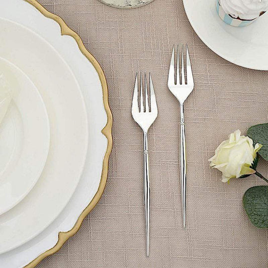 24 Metallic 8 in Plastic Forks Disposable Cutlery