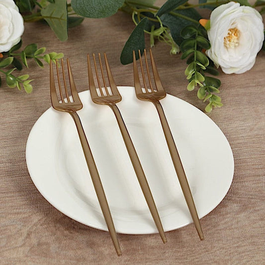 50 pcs Gold Heavy Duty Disposable Plastic Forks