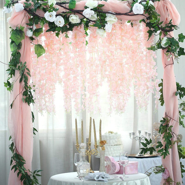 5 Strands 42" tall Hanging Artificial Wisteria Flowers Vine Garland Plant