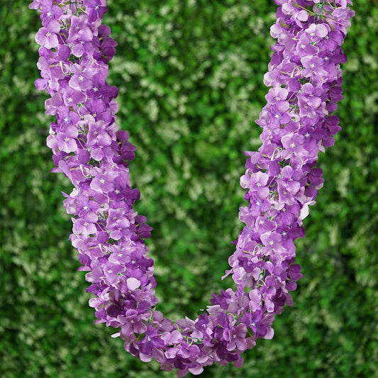 7 feet 3D Chain Garland with Silk Hydrangea Flowers