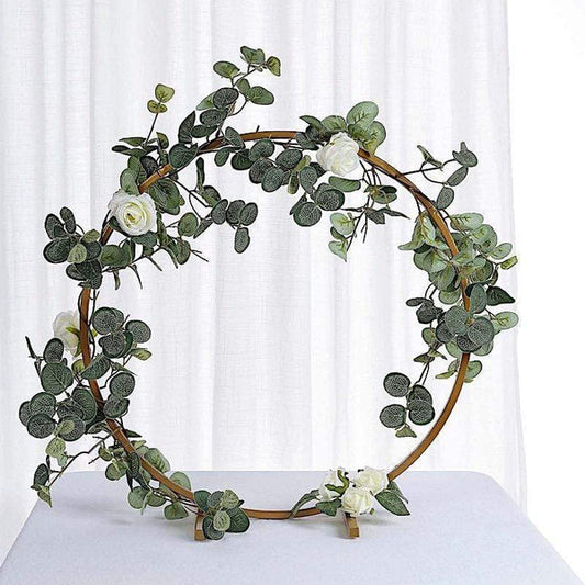 20 in Round Metal Floral Hoop Standing Wreath Ring Centerpiece