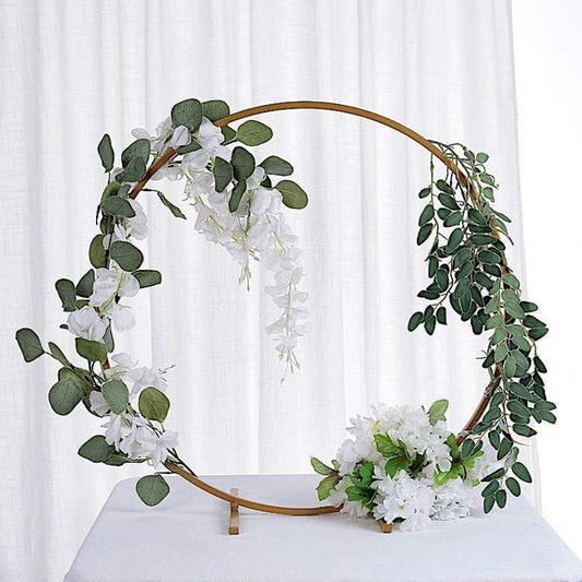 24 in Round Metal Floral Hoop Standing Wreath Ring Centerpiece
