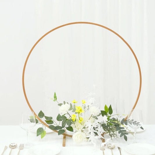 28 in Round Metal Floral Hoop Standing Wreath Table Centerpiece