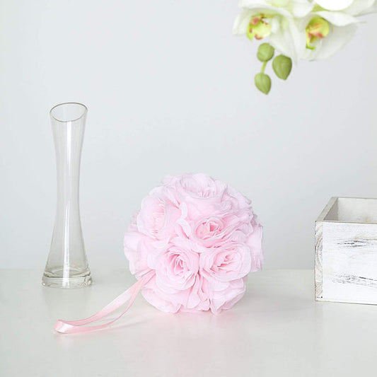 2 pcs 7 in wide Roses Kissing Flower Balls