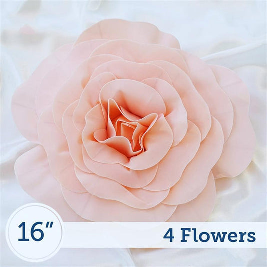 4 pcs 16" wide Foam Large Roses for Flower Walls
