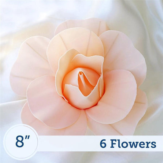 6 pcs 8" wide Foam Large Roses for Flower Walls