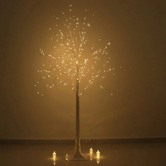 6 feet Lighted Birch Tree 350 LED Fairy Lights with Remote Timer