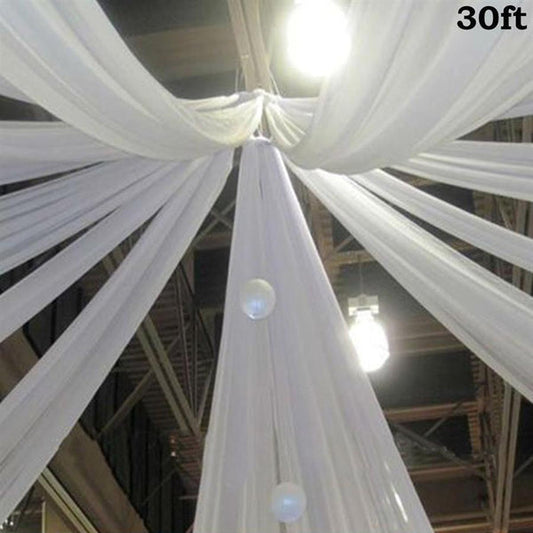 30 feet long Premium Sheer Voile Ceiling Draping Panel