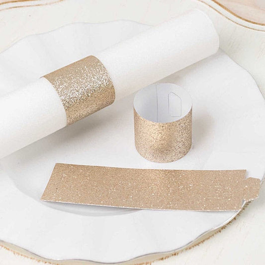 50 Glittered Disposable Paper Napkin Rings